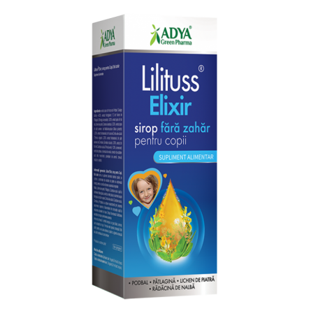 Lilituss Elixir sirop pentru copii, fara zahar, 180 ml, Adya Green Pharma