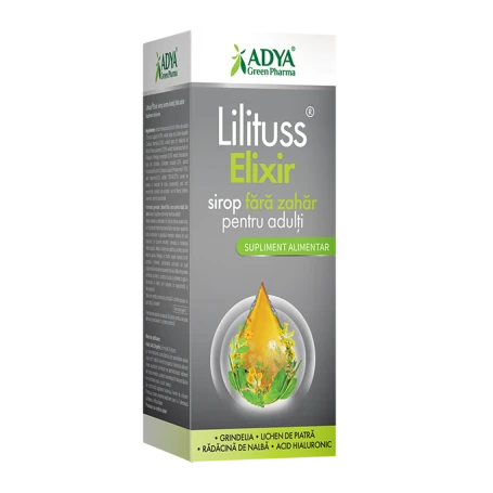 Lilituss Elixir sirop pentru adulti, fara zahar, 180 ml, Adya Green Pharma