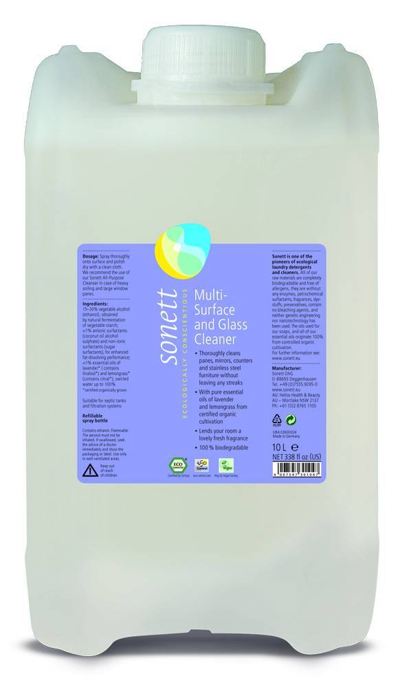 Detergent ecologic pt. sticla si alte suprafete 10l - sonett