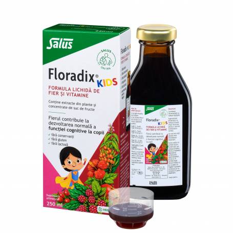 Floradix Kids - Elixir bio cu fructe, vitamine si plante, 250 ml, Salus Haus