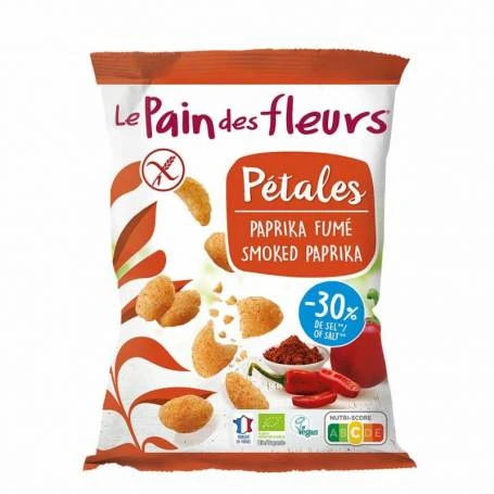 Crousty – Pufuleti  cu paprika afumata, fara gluten, 75 g, Le pain des fleurs