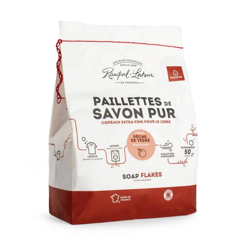 Fulgi de sapun de Marsilia pentru spalarea rufelor, Peche de Vigne,