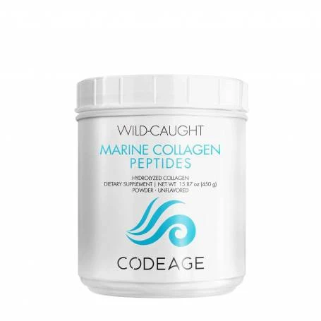 Code Age Wild-caught Marine Hydrolyzed Collagen Type I & III, Colagen Marin din Pesti Salbatici, 450 g, GNC