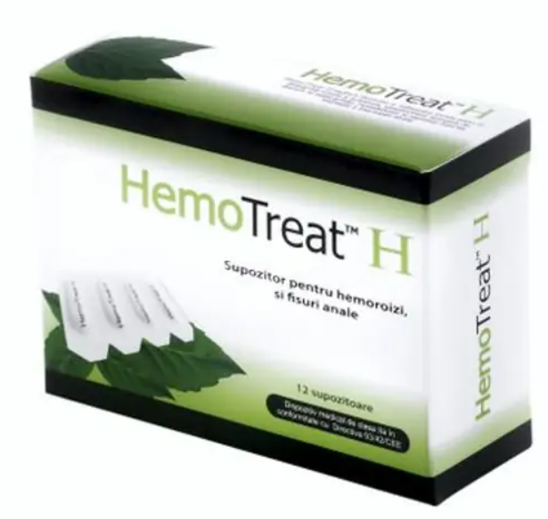 Supozitoare pentru hemoroizi HemoTreat H, 12 bucati - GlobalTreat