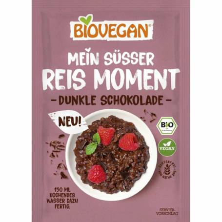 Orez desert cu ciocolata neagra, fara gluten, eco-bio, 60 g, Biovegan