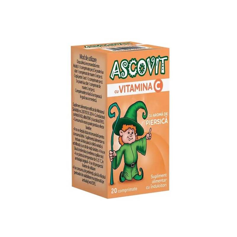 Ascovit Piersica 100mg 20 comprimate - HIPOCRATE