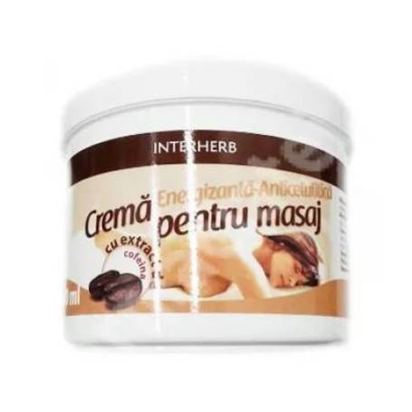 Crema Pentru Masaj Anticelulitic cu Extract de cofeina 500ml - INTERHERB