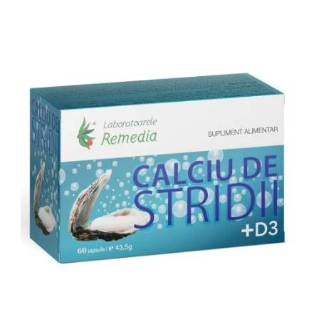 Calciu din Stridii si D3, 60cps - REMEDIA
