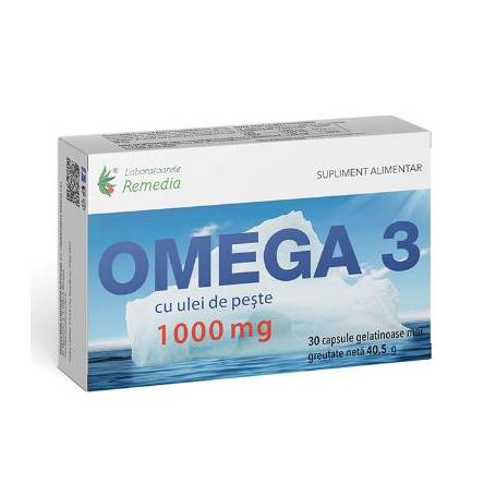 Omega 3 ulei De Peste 1000mg 30cps - REMEDIA