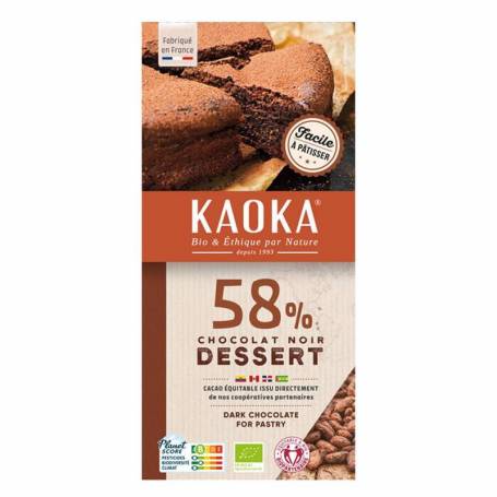 Ciocolata neagra pentru menaj, 58% cacao, 200g - Kaoka