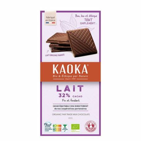 Ciocolată, cu lapte 32%, 80g - Kaoka