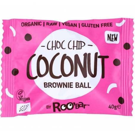Brownie ball cu cocos, eco-bio, 40 g, Roobar