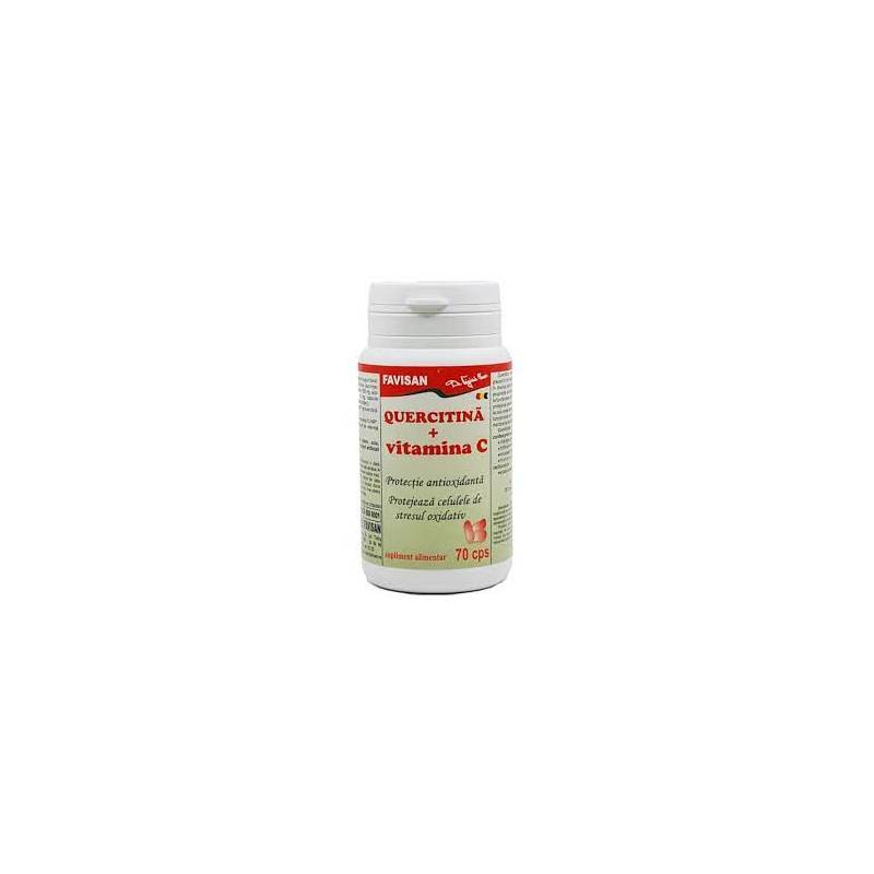 Quercitina + Vitamina C, 70 capsule, Favisan