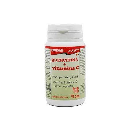 Quercitina + Vitamina C, 70 capsule, Favisan