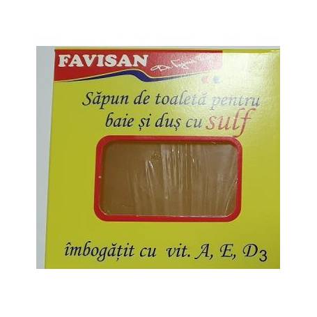 Sapun de toaletă pentru baie și duș cu sulf, 100 g, Favisan