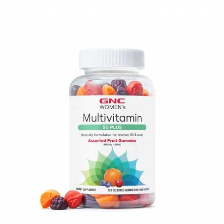 Women Multivitamin 50+ Gummies, Jeleuri Cu Multivitamine Pentru Femei 50+ Cu Aroma De Fructe Asortate, 120 bucati, GNC