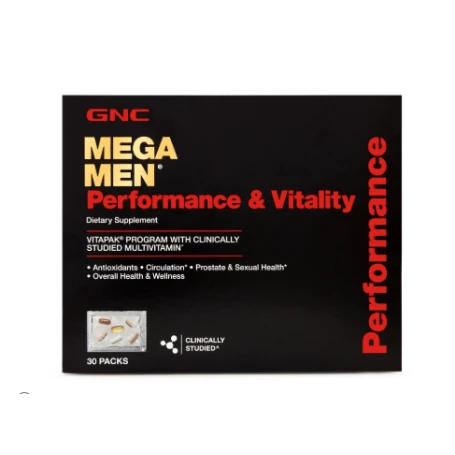 Mega Men Performance, Vitality Vitapak, Complex Multivitamine Pentru Barbati, Performanta Si Vitalitate, 30 Pachetele, Gnc
