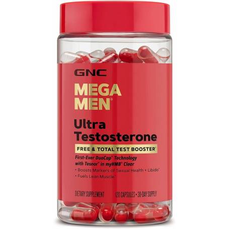 Mega Men Ultra Testosterone, Formula avansata pentru cresterea Testosteronului liber si total, 120 capsule, GNC