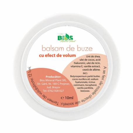 Balsam de buze cu efect de volum 10ml - Bios Mineral Plant