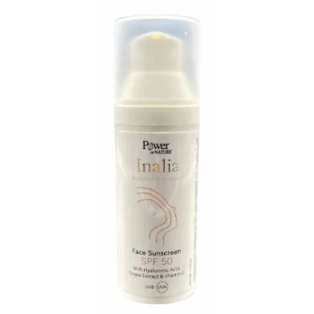Crema protectie solara pentru fata SPF50 cu Acid Hialuronic si Vitamina E 50ml - Inalia