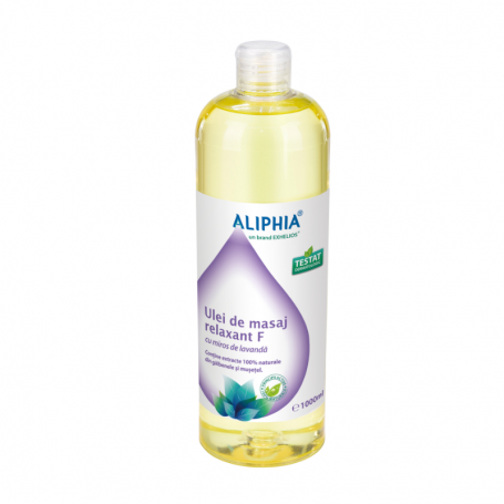 Ulei de masaj relaxant F cu miros de lavanda, 1000 ml, Aliphia Exhelios