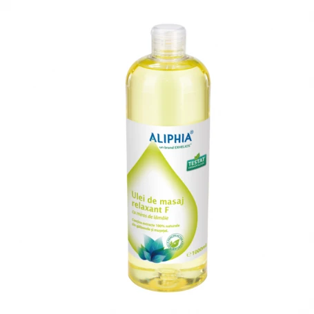 Ulei de masaj relaxant F cu miros de lamaie, 1000 ml, Aliphia Exhelios