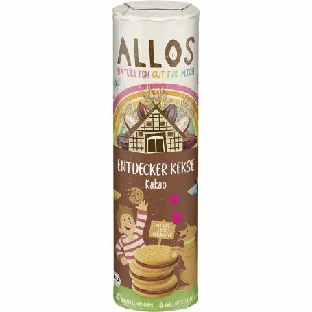 Biscuiti din cereale integrale cu crema de cacao, eco-bio, 300 g, Allos