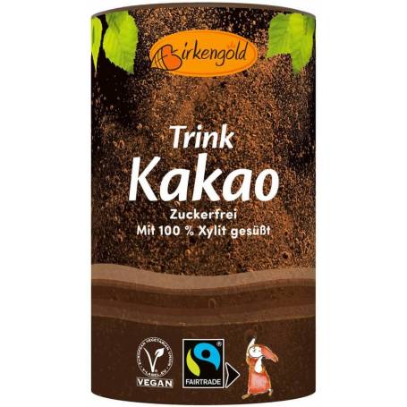 Cacao, pulbere fara zahar, indulcita cu xylitol, 200g - Birkengold