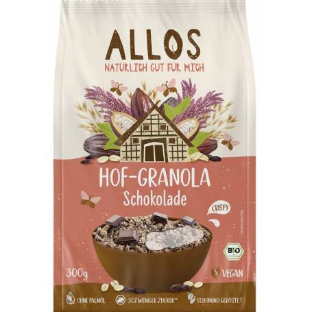 Granola cu ciocolata, eco-bio, 300 g, Allos