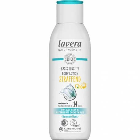 Lotiune de corp pentru fermitate cu aloe vera bio si coenzima Q10, Sensitiv, 250 ml, Lavera