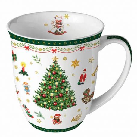 Cana de portelan in cutie, 0,4l, Christmas Evergreen - Pronat