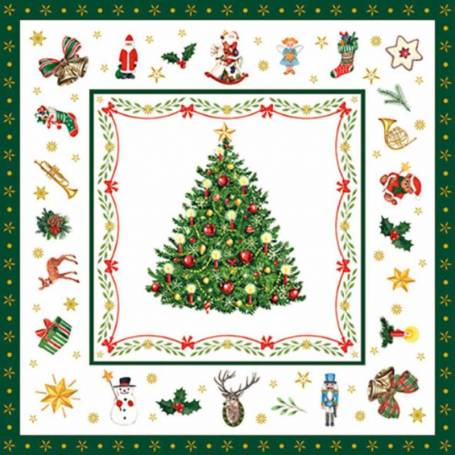 Servetele de Craciun, 25x25mm, Christmas Evergreen - Pronat