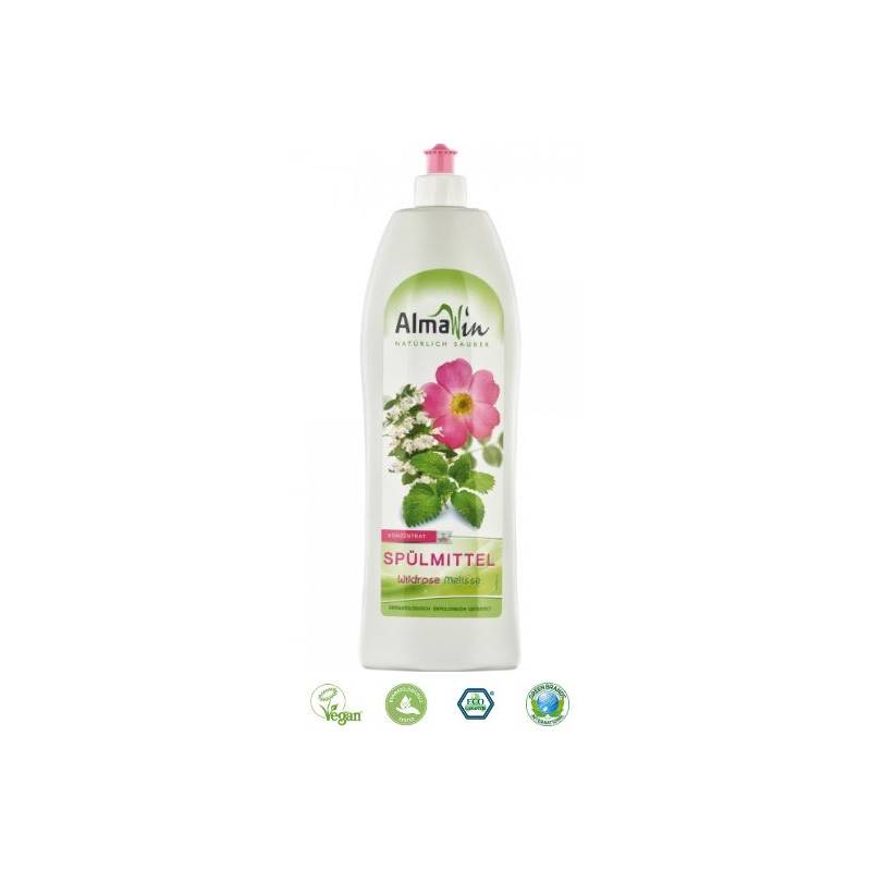 Detergent de vase cu trandafir salbatic si melisa Eco-Bio 1L - AlmaWin