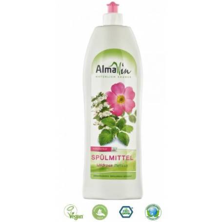 Detergent de vase cu trandafir salbatic si melisa Eco-Bio 1L - AlmaWin