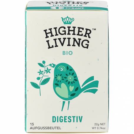 Ceai incantare pentru digestie, eco-bio, 15 plicuri, Higher Living