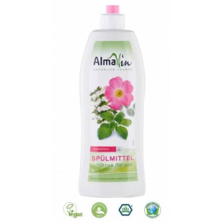 Detergent de vase organic cu trandafir salbatic si melisa 500ml - AlmaWin