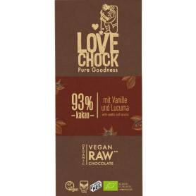 Ciocolata RAW VEGANA 93% cacao Eco-Bio 70g - Lovechock