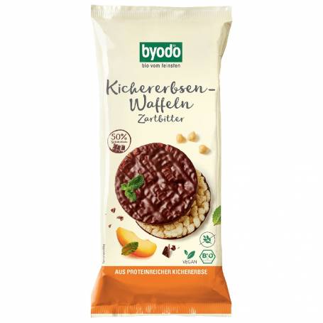 Rondele din naut cu ciocolata amaruie, fara gluten, eco-bio, 65 g, Byodo