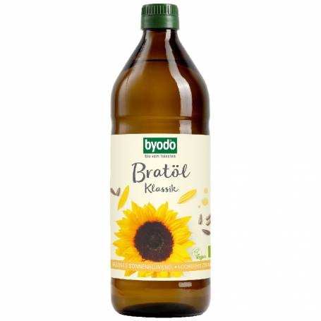 Ulei din seminte de floarea soarelui pentru prajit, eco-bio, 750 ml, Byodo