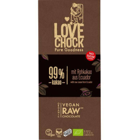 Ciocolata RAW VEGANA extreme dark 99% cacao Eco-Bio 70g - Lovechock
