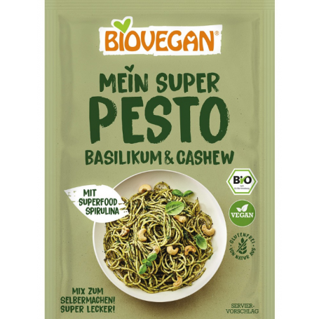 Mix pentru pesto cu busuioc si caju, fara gluten eco-bio,17 g, vegan Biovegan
