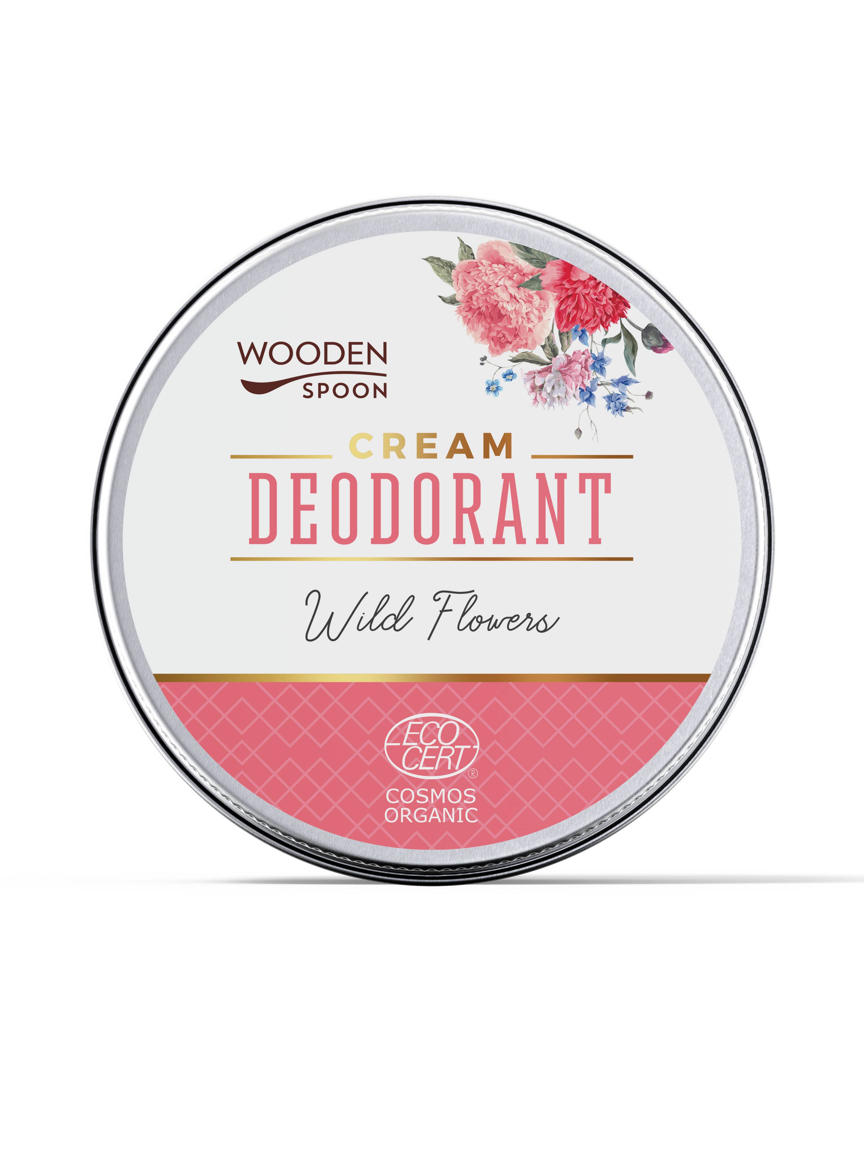 Deodorant Crema Wild Flowers, Eco-bio, 60 Ml, Wooden Spoon