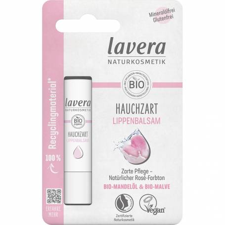 Balsam de buze roz cu ulei de migdale si nalba, eco-bio, 4.5 g Lavera