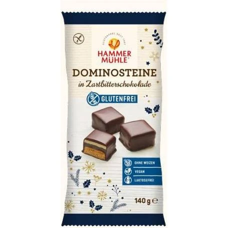 Turta dulce cu martipan invelita in ciocolata neagra, fara gluten, eco-bio, 140 g, Hammer Muhle