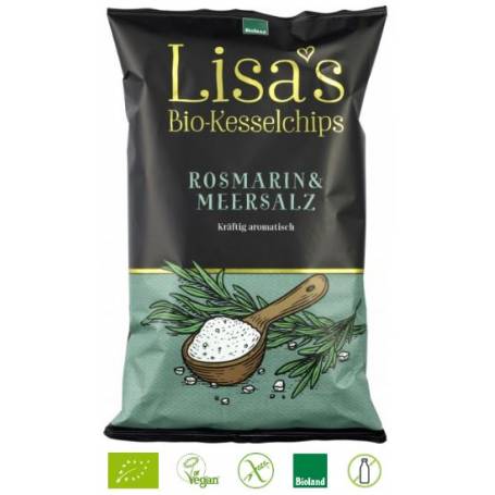 Chipsuri de cartofi cu rozmarin si sare de mare Fara gluten Eco-Bio 125g - Lisas