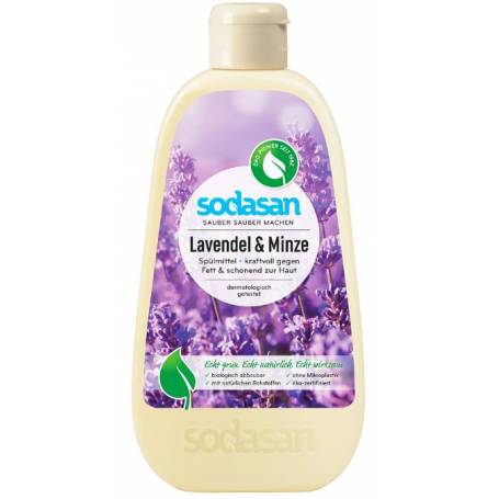Detergent de vase lichid cu lavanda si menta Ecologic 500ml - Sodasan