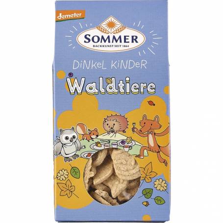 Biscuiti animalute din spelta, pentru copii, eco-bio, 150 G, Sommer-co