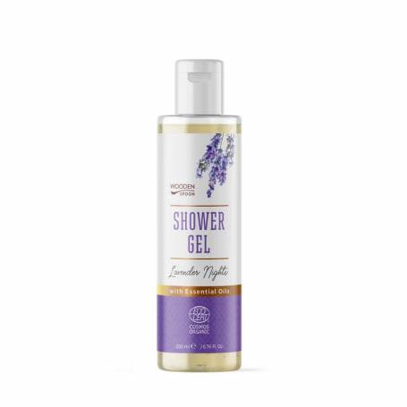 Gel de dus cu lavanda, Lavender Nights, eco-bio, 200 ml, Wooden Spoon