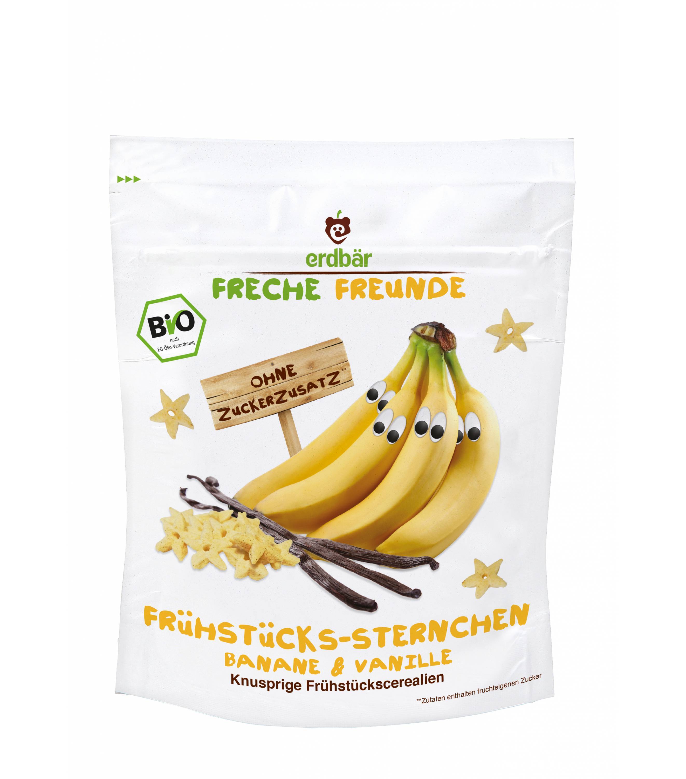 Cereale stelute pt. mic dejun cu banane si vanilie eco-bio 125g - erdbar