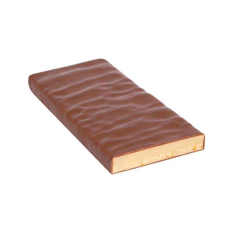 Ciocolata cu lapte umpluta cu ganache de vanilie si crispy de
